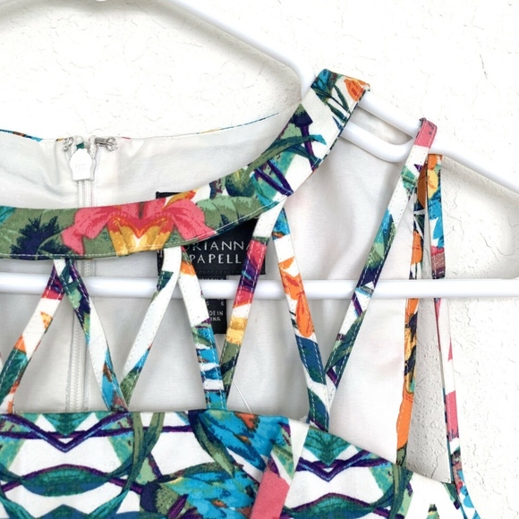 Adrianna Papell Floral Caged Yoke Sheath Dress - Picture 4 of 8